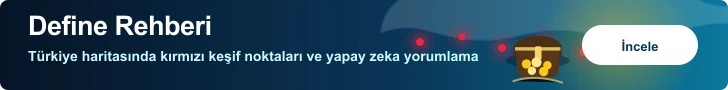 Define Rehberi uygulaması için 728x90 reklam görseli